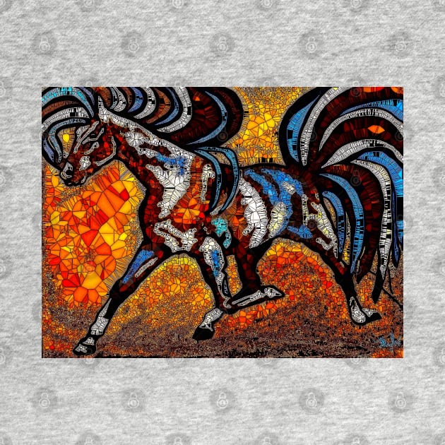 Run Pony Run Abstract Mosaic by Overthetopsm